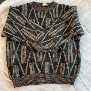 Vintage Retro Geometric Grandpa Sweater